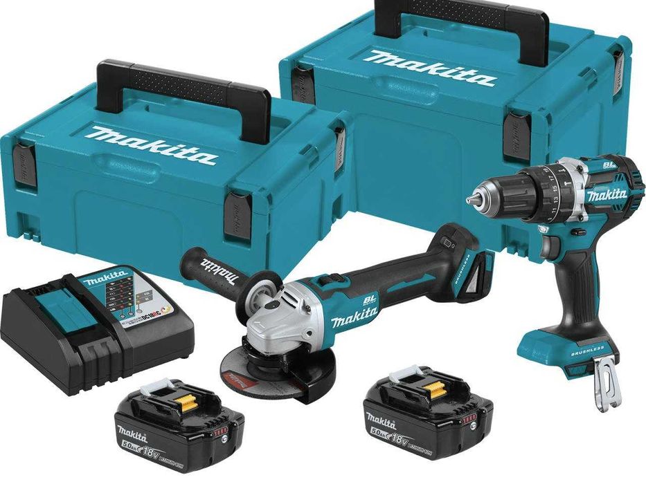 Wkrętarka - szlifierka kątowa - 2x5Ah MAKITA ZESTAW DLX2210TJ1