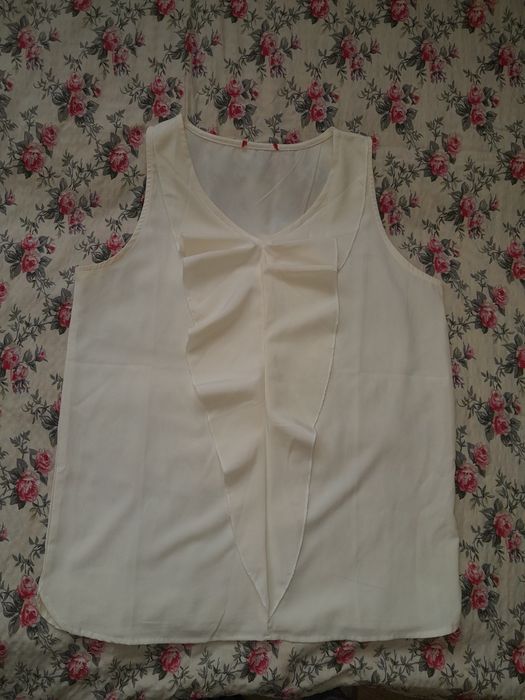 Bluzka koszulowa rozm.M ecru/śmietanka
