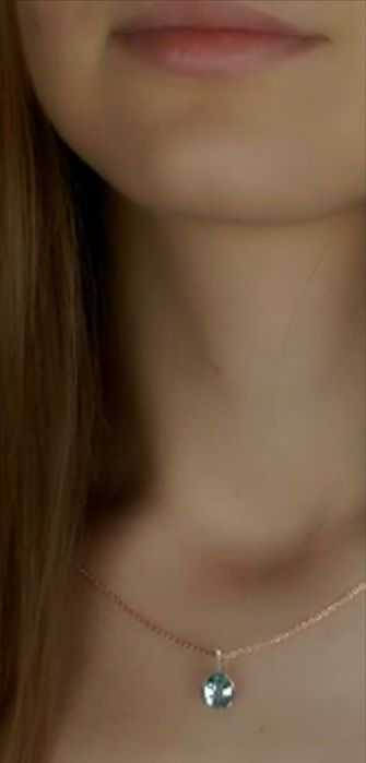 Золотой кулон с бриллиантом и топазом 585 проба