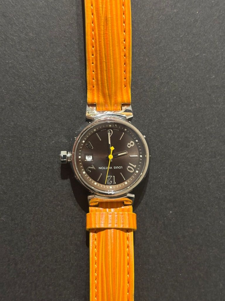 Louis Vuitton Tambour Q1211 Quartz Watch Brown Dial Ladies