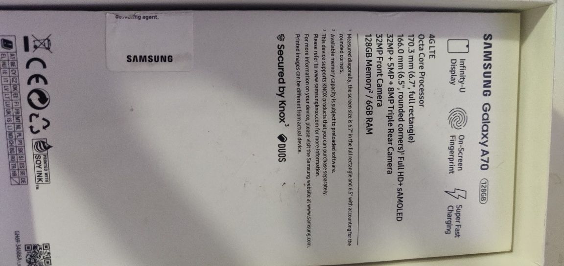 Smartfon Samsung Galaxy A70 6 GB ram 6/128 telefon komórkowy