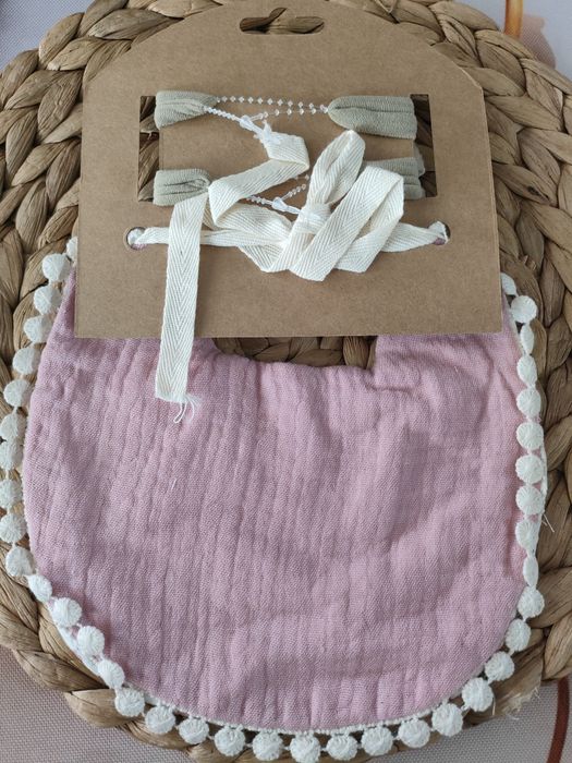 Dwustronny śliniaczek + 2 opaski Vintage/Boho