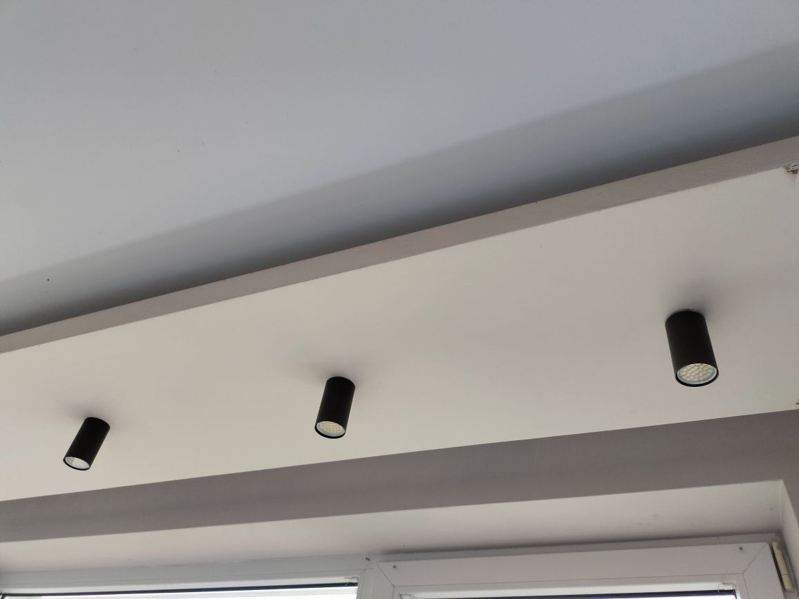 Lampa do kuchni nad wyspę+ 5 opraw natynkowych w brązowym kolorze
