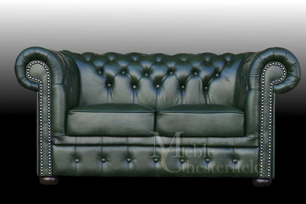 Kanapa Classic Chesterfield 2-osobowa - 100% skóra naturalna