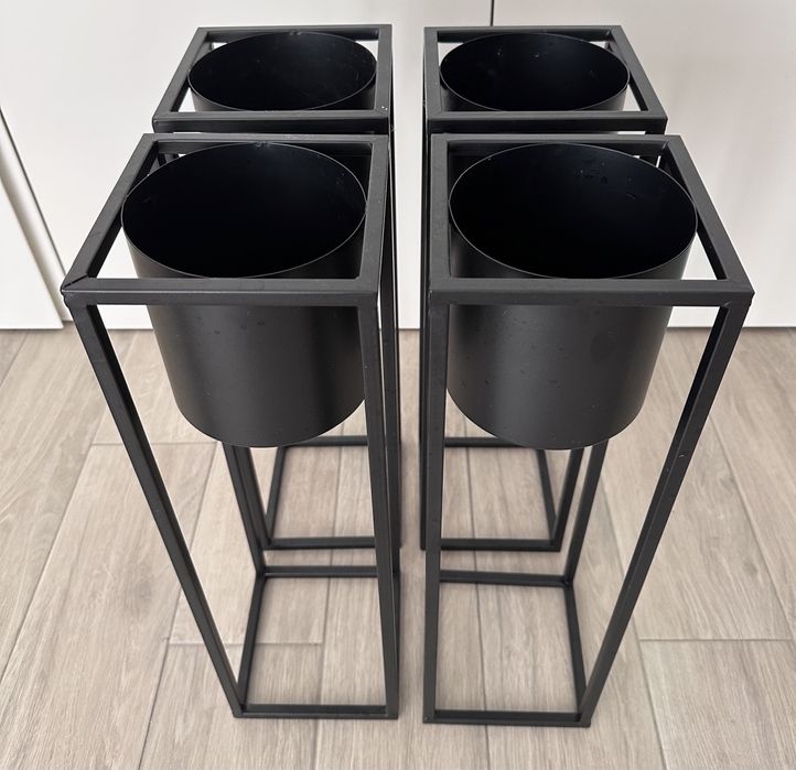 Vaso planta DETLEF L15xC15xA50cm preto