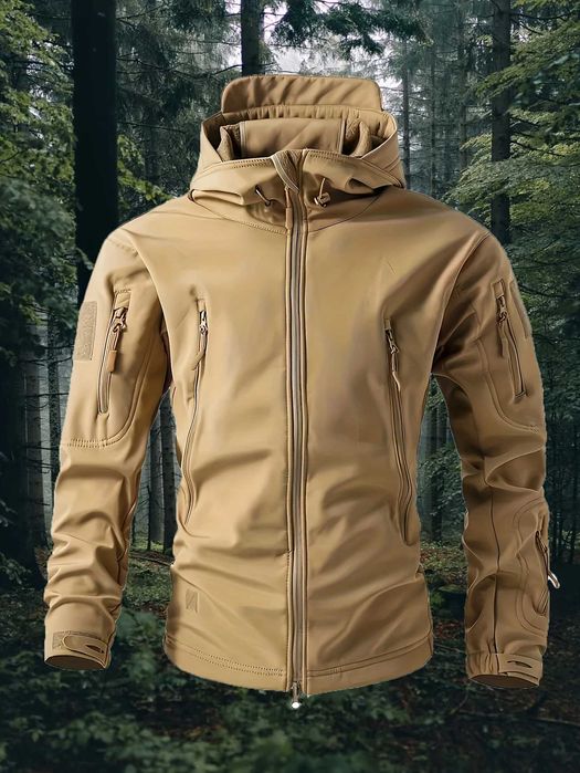 Softshell костюм чоловічий водостійкий фліс ЧОРНИЙ ОЛИВКОВИЙ КОЙОТ