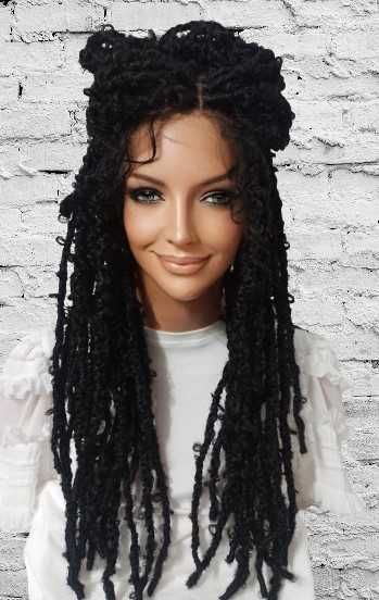 długa peruka dready black -Nessaja wigs shop