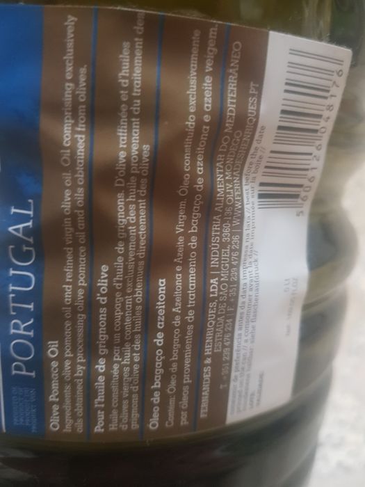 Óleo de bagaço de azeitona Fraga do Mondego 5 Lt