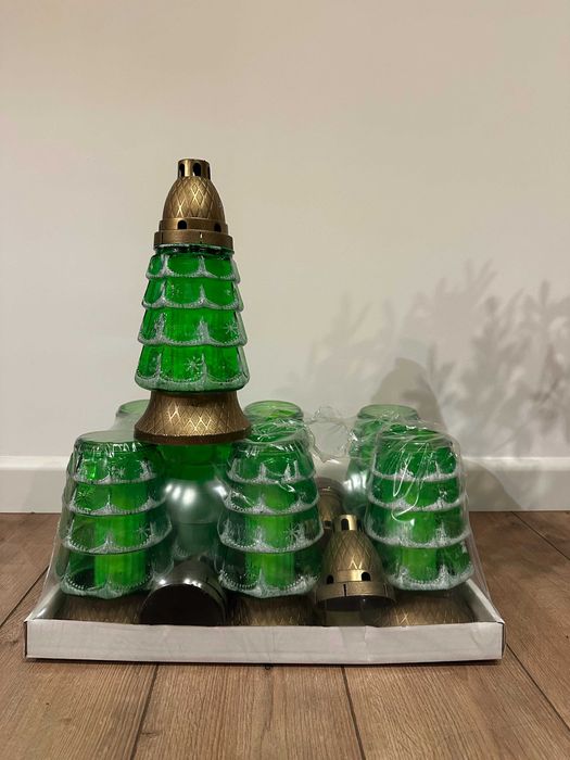 Choinki znicze ozdobne 24cm duże