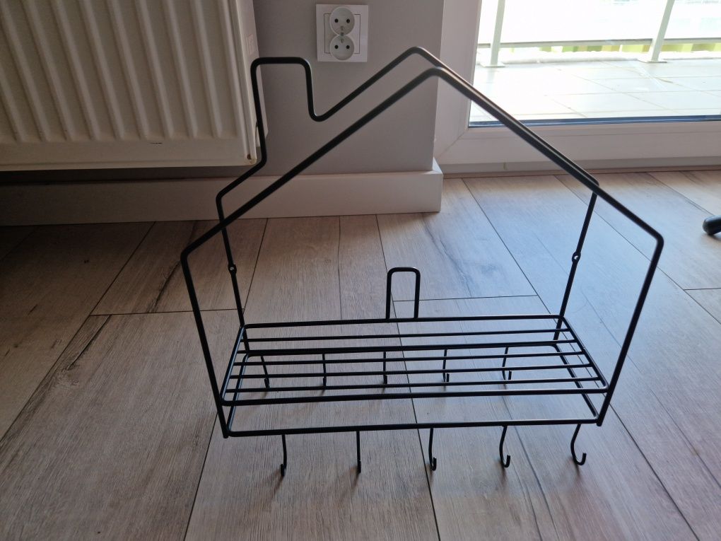 Półka wisząca czarna metalowa Loft