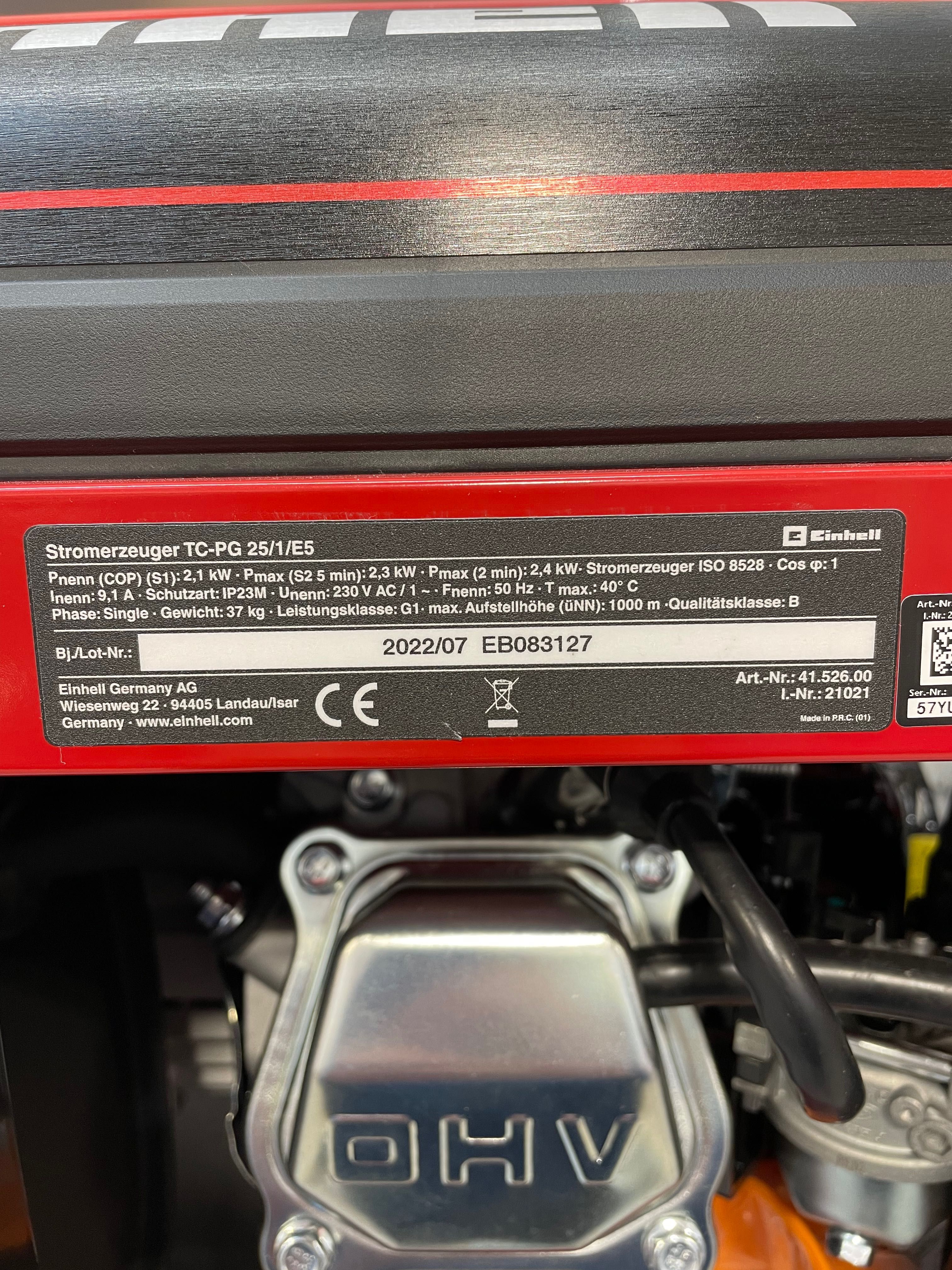 Генератор Немецкий Einhell TC-PG . 25/1/E5 Генератор 2500вт.