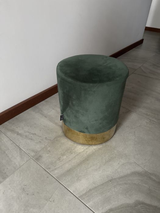 Pufa glamour zielona ze zlotym