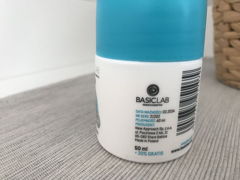 NOWY antyperspirant naturalny Basiclab dezodorant 48h dobry skład