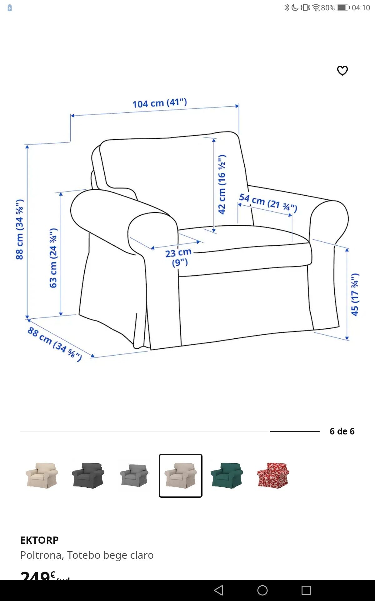 Sofá Ikea, Modelo Ektorp