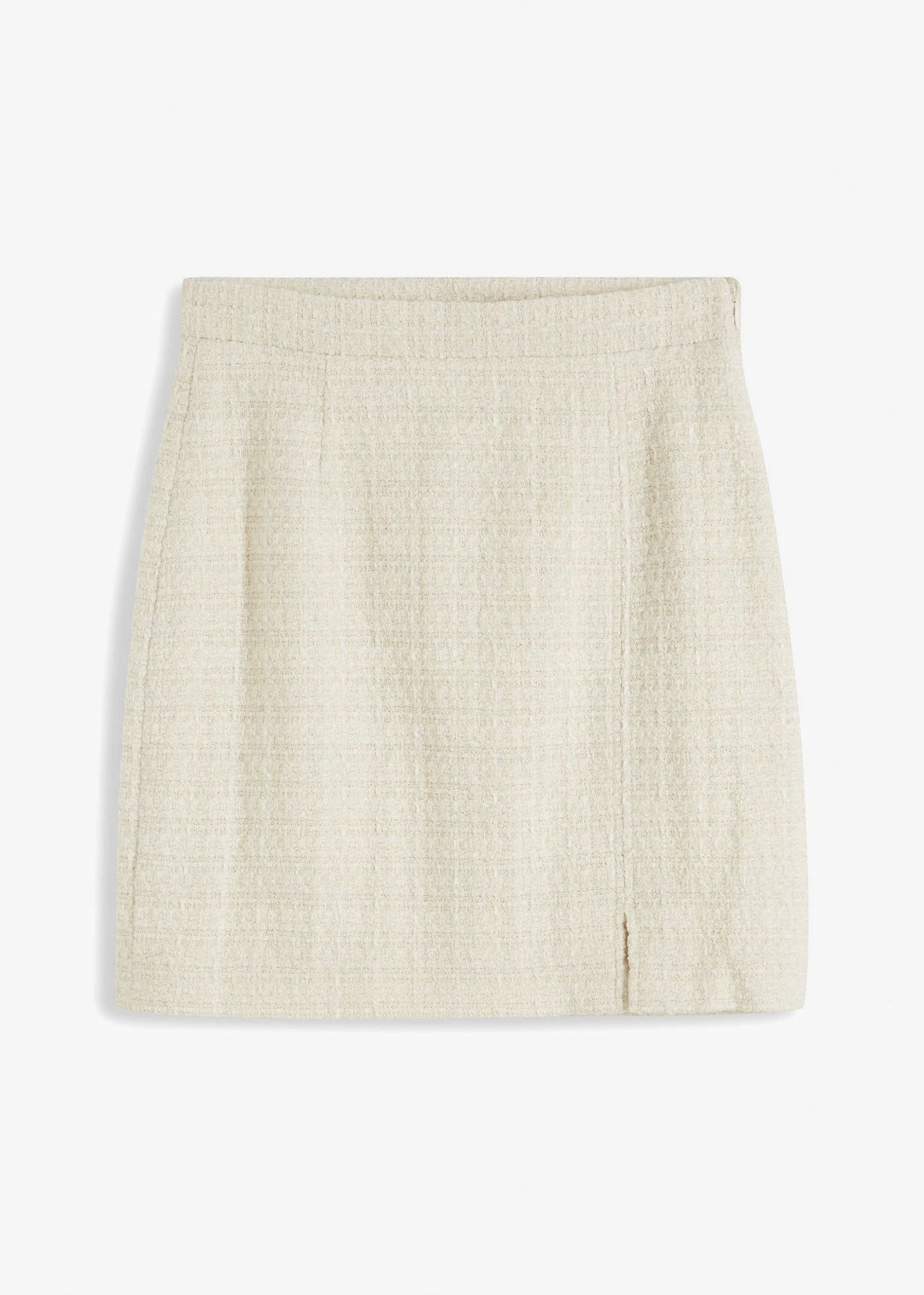 B.P.C spódnica mini beżowa boucle r.48