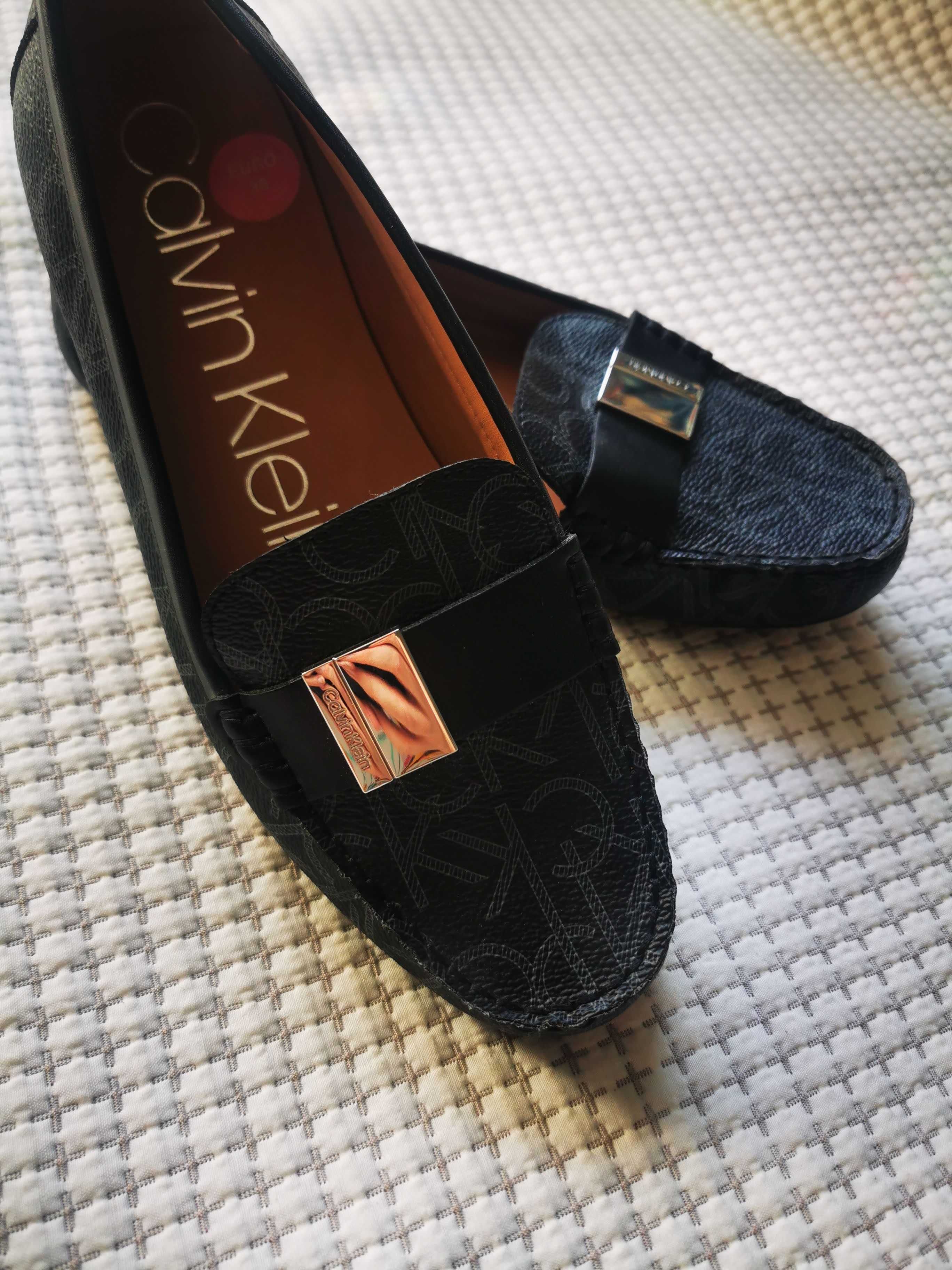 Buty mokasyny Calvin Klein LISA czarne stan jak nowe, roz. 38, polecam