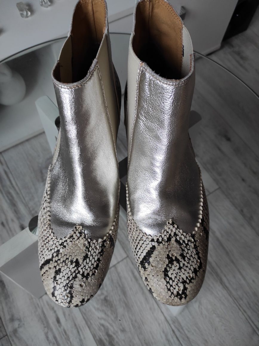 Buty sztyblety skóra - nowe