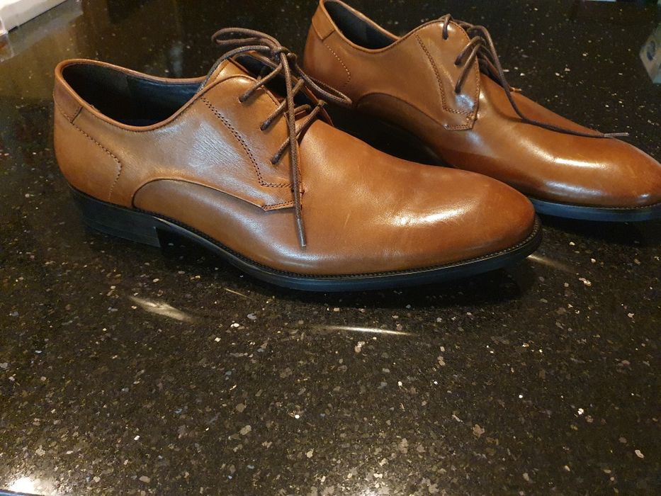 Pantofle męskie skórzane Stockholm brązowe.42-43 nowe.