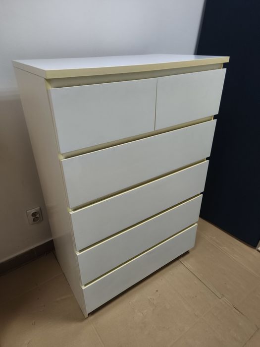Komoda DOWÓZ GRATIS Ikea Malm biała transport 6 szuflad