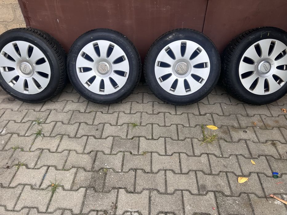 Komplet 4 opon zimowych + felgi Audi 5x112 205/55 R16 (2022)