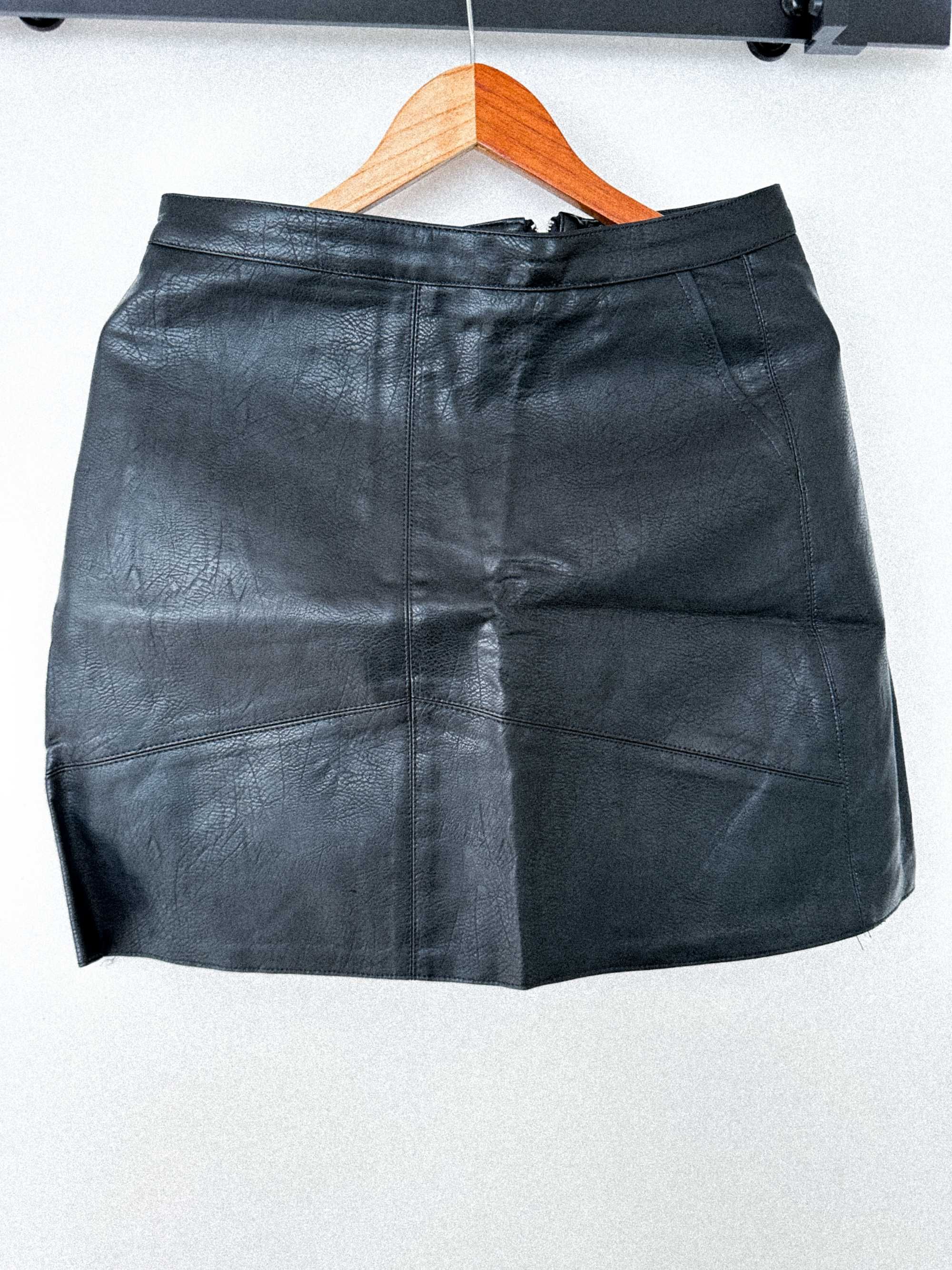 Zara spódnica krótka mini damska czarna zapinana na zamek L/40