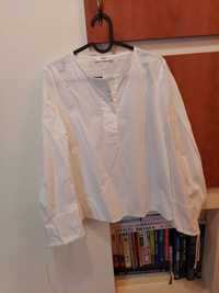 Bluzka biała Mango, bawełna, szersze rękawy, rozmiar S