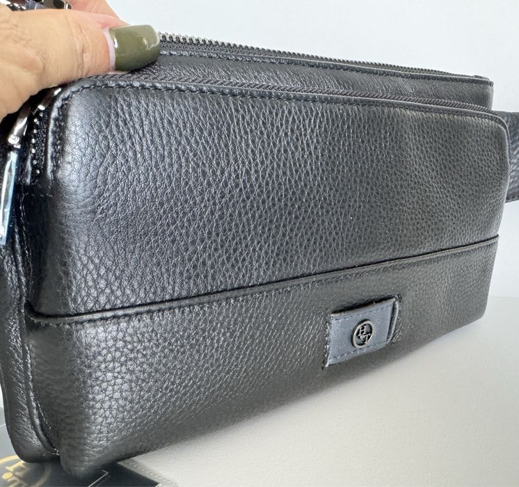 HT Leather бананка шкіряна Кожаная поясная сумка Слинг Мужская сумка