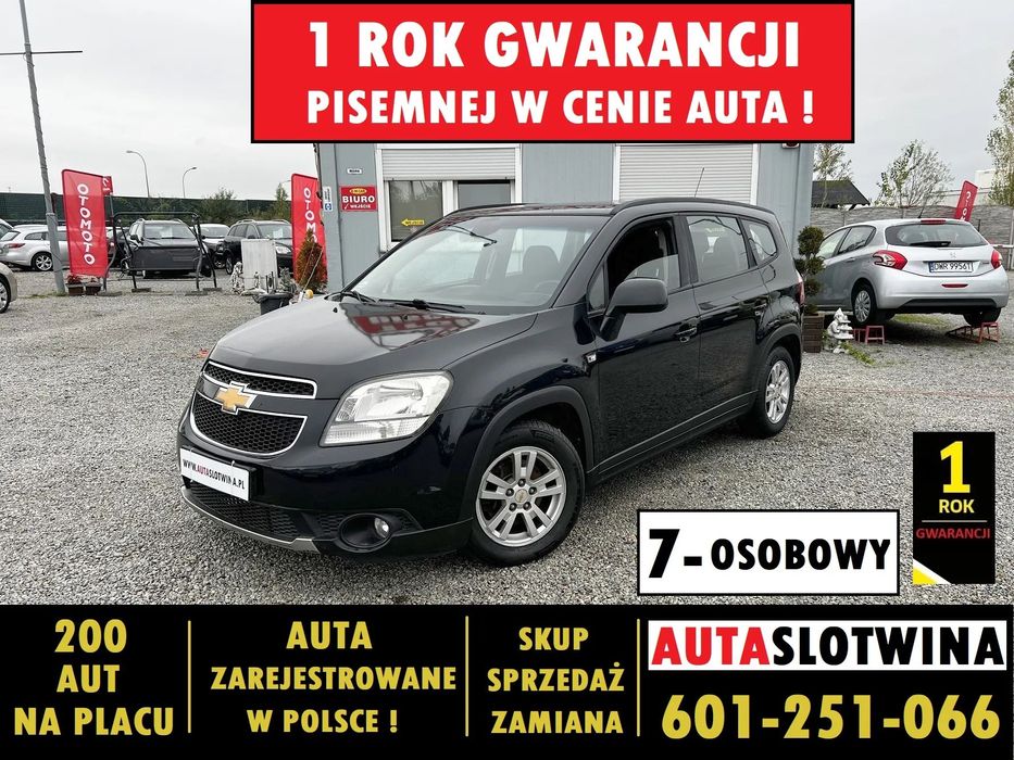 Chevrolet Orlando 1 ROK GWARANCJI W CENIE AUTA* Zamiana, 7os, Alu, Nowe Oleje i Filtry!