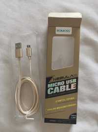 Kabel Romoss. MICRO USB to USB. Kolor złoty