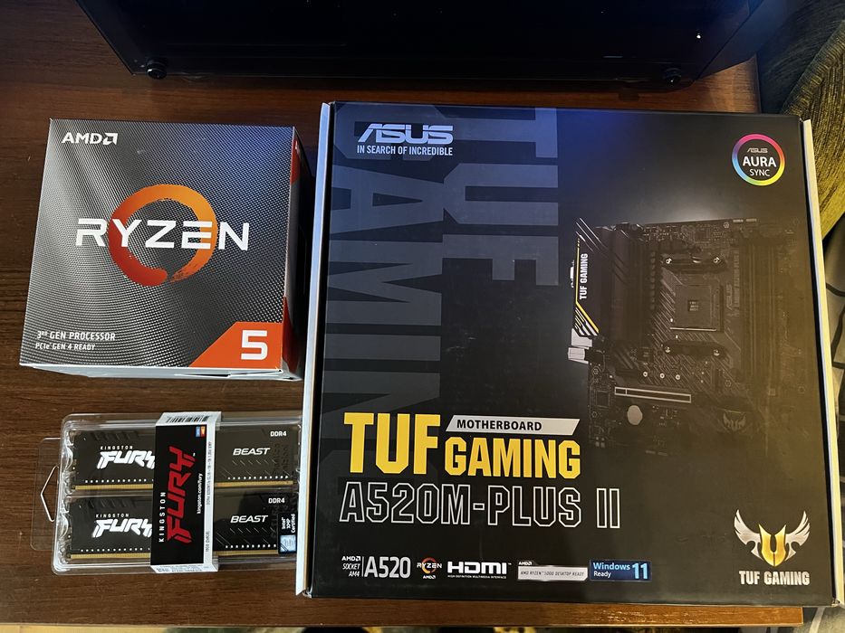 Продам комплект rayzen 5 3600 + TUFGAMING AS20M-PLUS + fury ddr4 16 гб