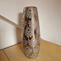 Duży wazon glamour srebrny motyw kwiatów