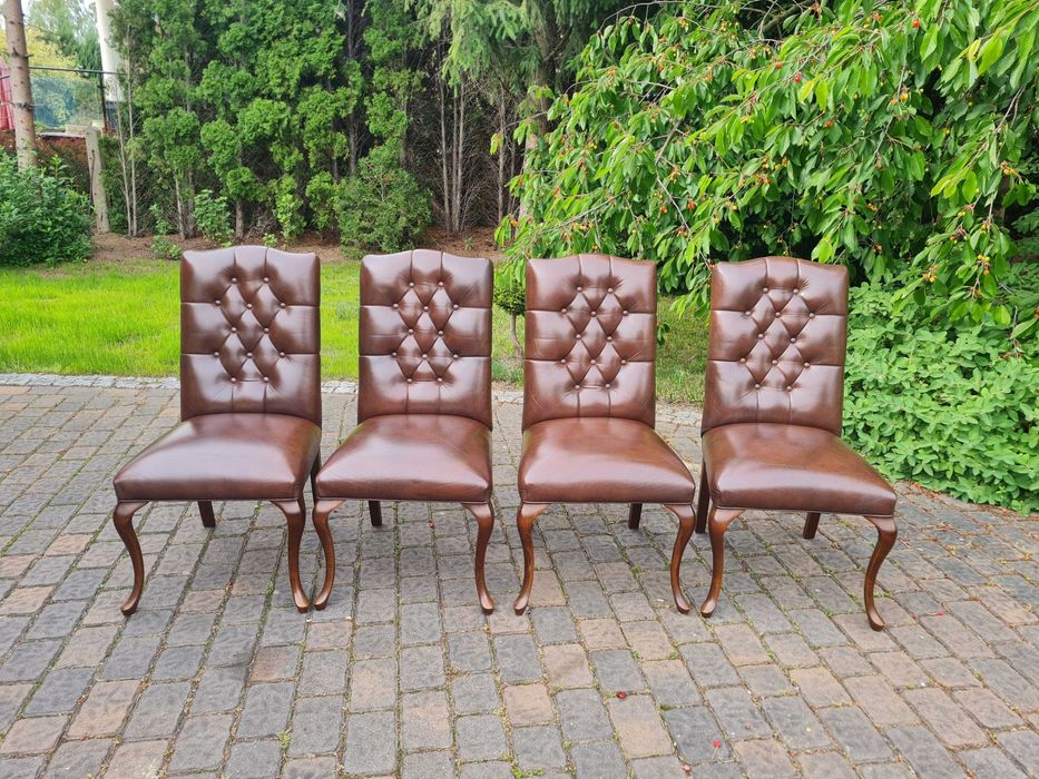 Krzesła skórzane zestaw 4szt. Krzesło stylowe