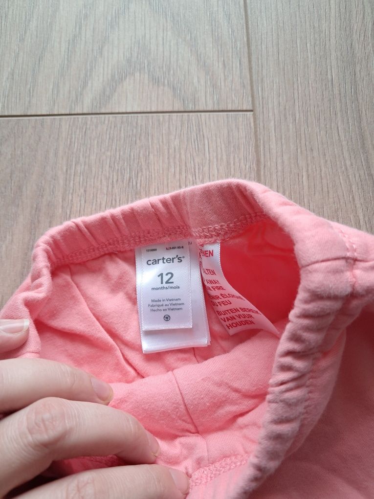 Carters 12mcy 80 spodnie dziewczęce ocieplane. Stan bardzo dobry.