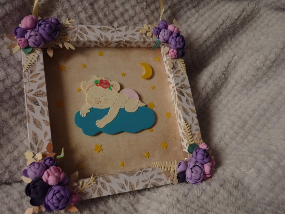 Obrazek do pokoju dziecięcego miś, syrenka, jednorożec