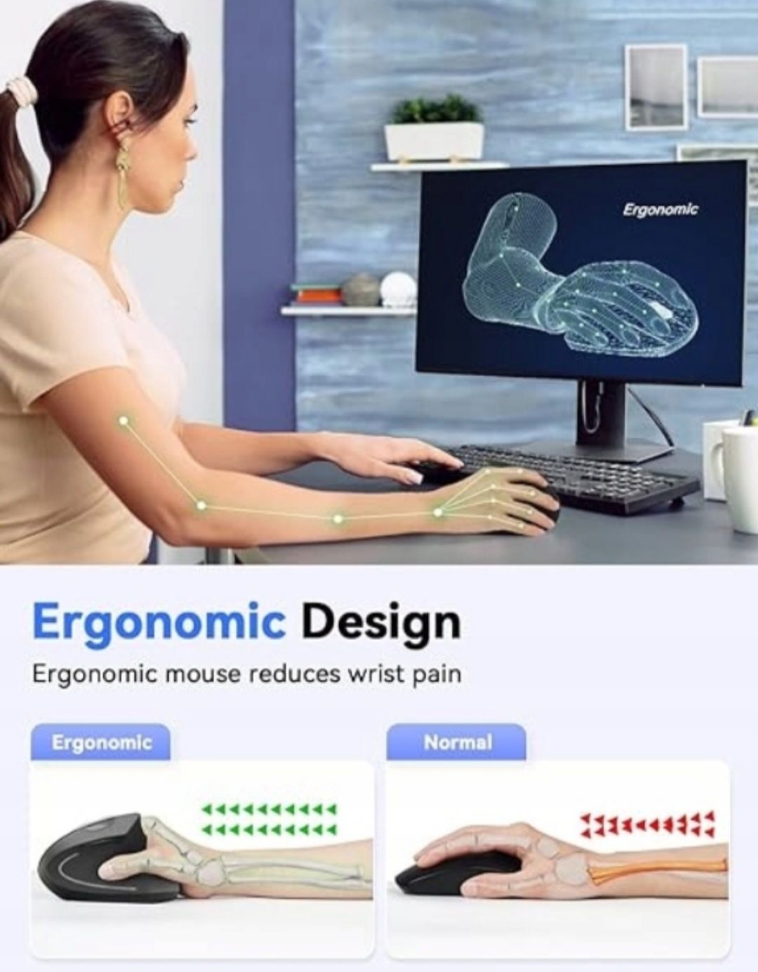 Mysz bezprzewodowa ergonomiczna Tecknet TK-MS007