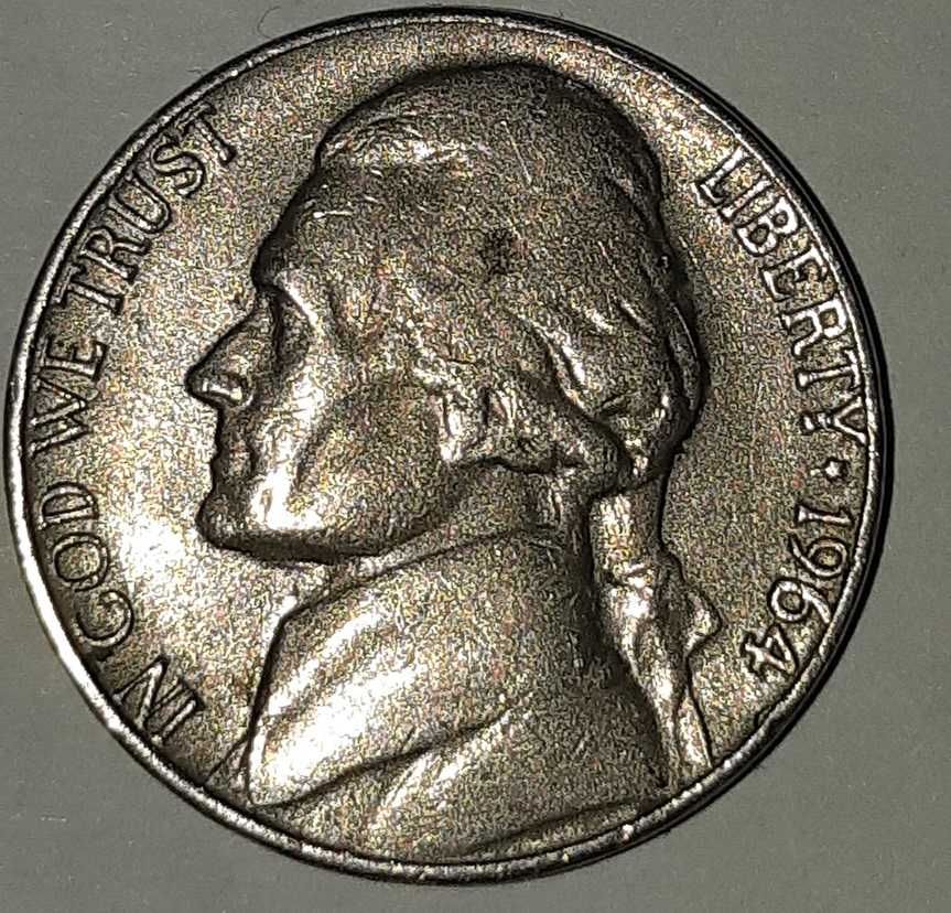 Five Cents 1964 D Jefferson USA moneta kolekcjonerska
