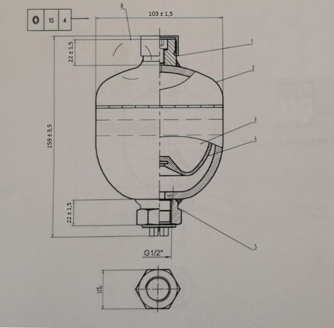 3/24 Hydroakumulator hydrauliczny amortyzator 0,5L do tura