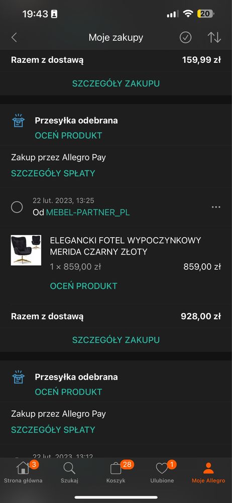 Fotel welur glamour czarno złoty