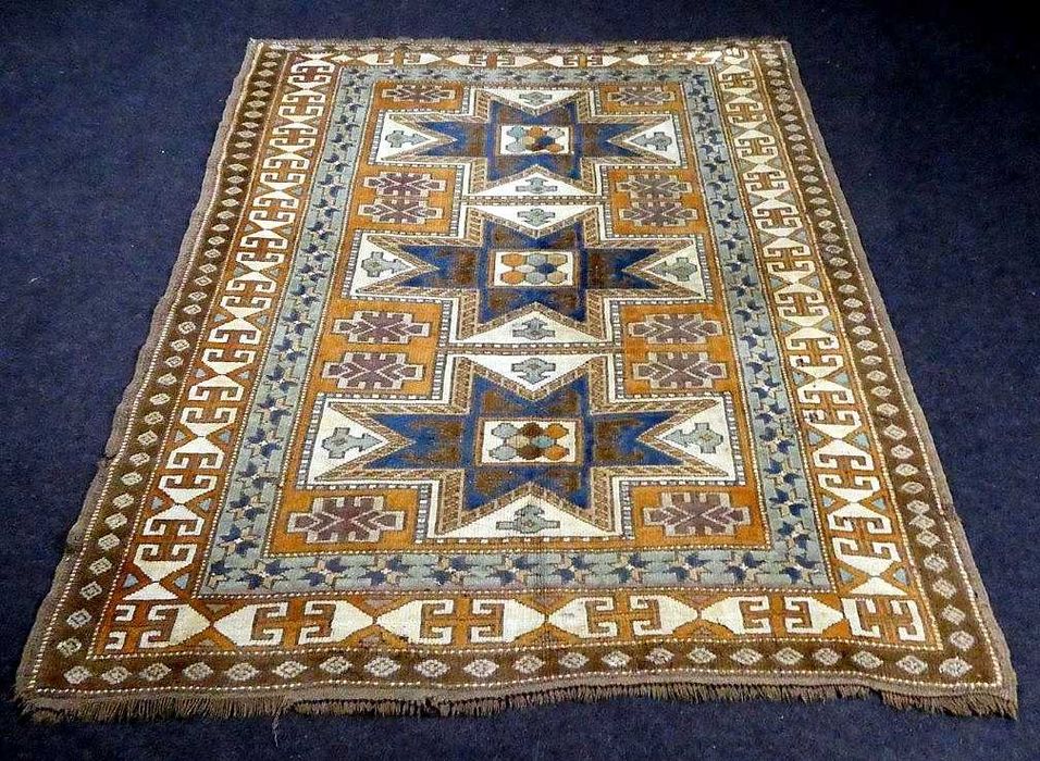 Raro e antigo tapete Turco ALTER KARS KASAK de Lã s/ Lã, com 175x142cm