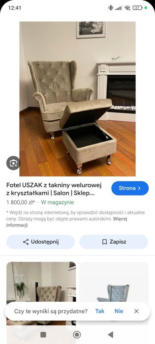 Fotel uszak z pufa podnóżkiem