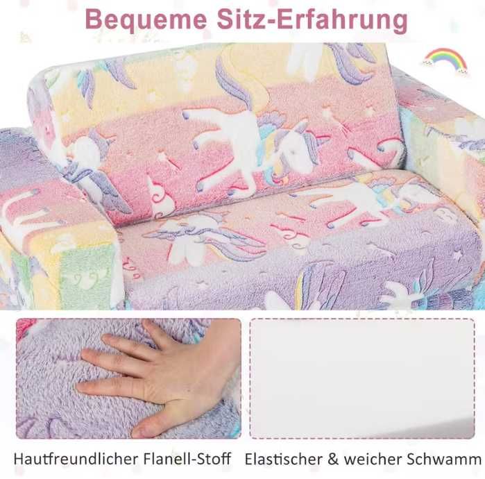 Sofa dziecięca 2 W 1 COSTWAY