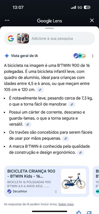 Bicicleta BTWIN menina