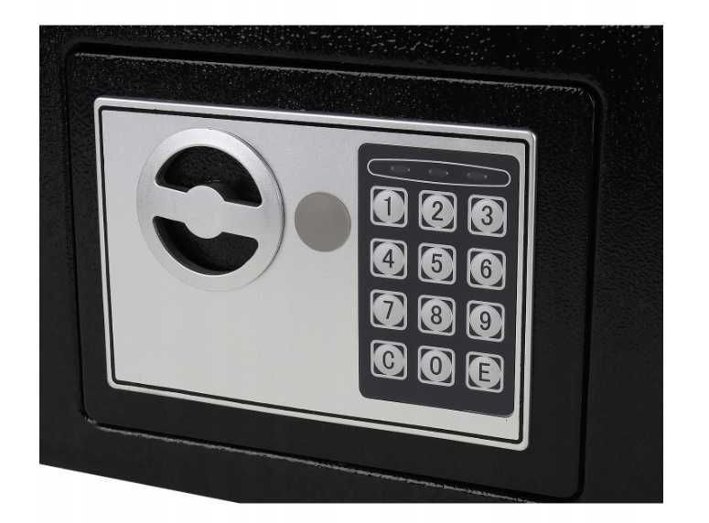 Sejf domowy elektroniczny z szyfrem i kluczem | na pieniądze i klucze