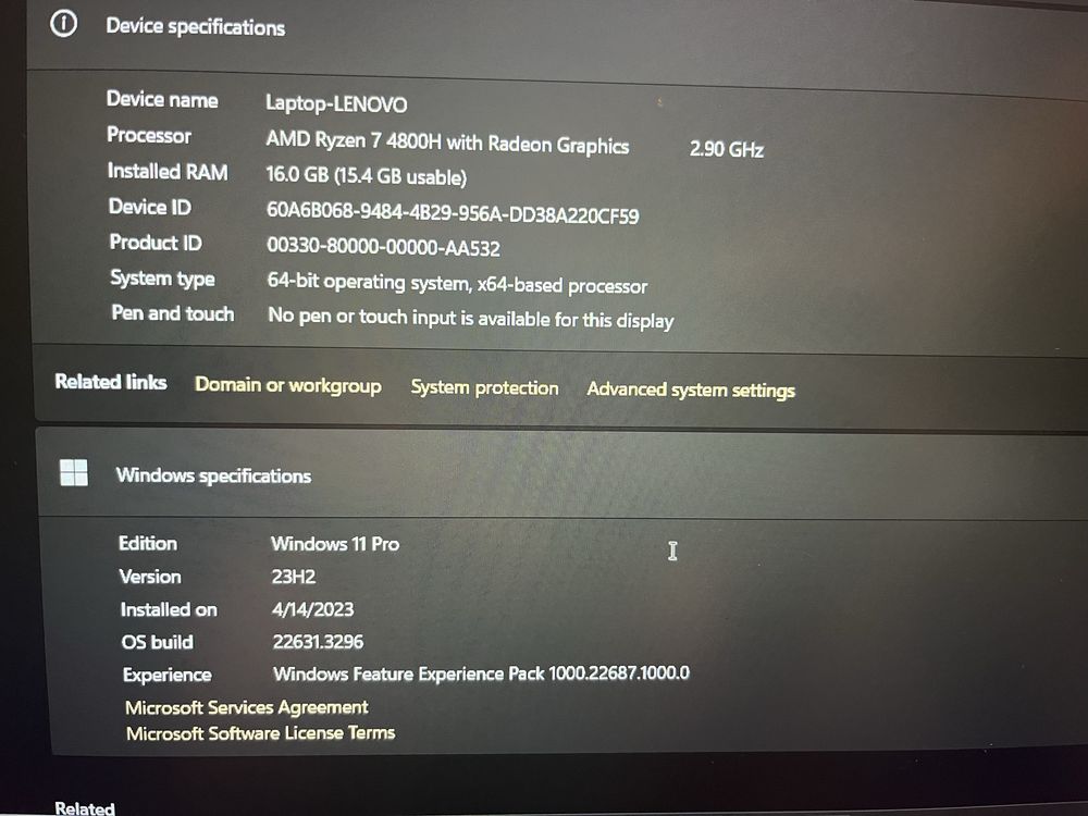 Lenovo Legion 5 GTX 1660Ti AMD Ryzen 7 4800H 16GB