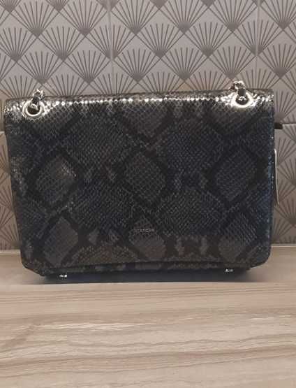 Uterque/Massimo Dutti torebka wizytowa na ramię zielonoszara nowa