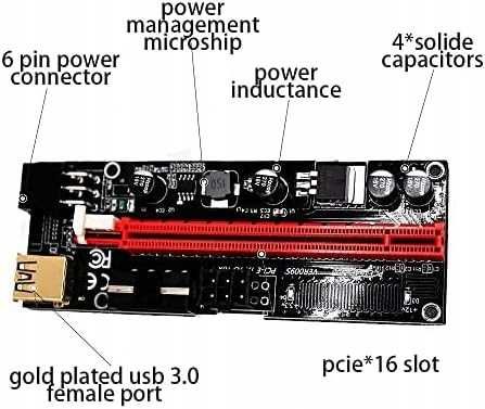 Adapter Riser karta SATA 15pin VER009 USB 3.0 PCI-E Express 1X do 16X
