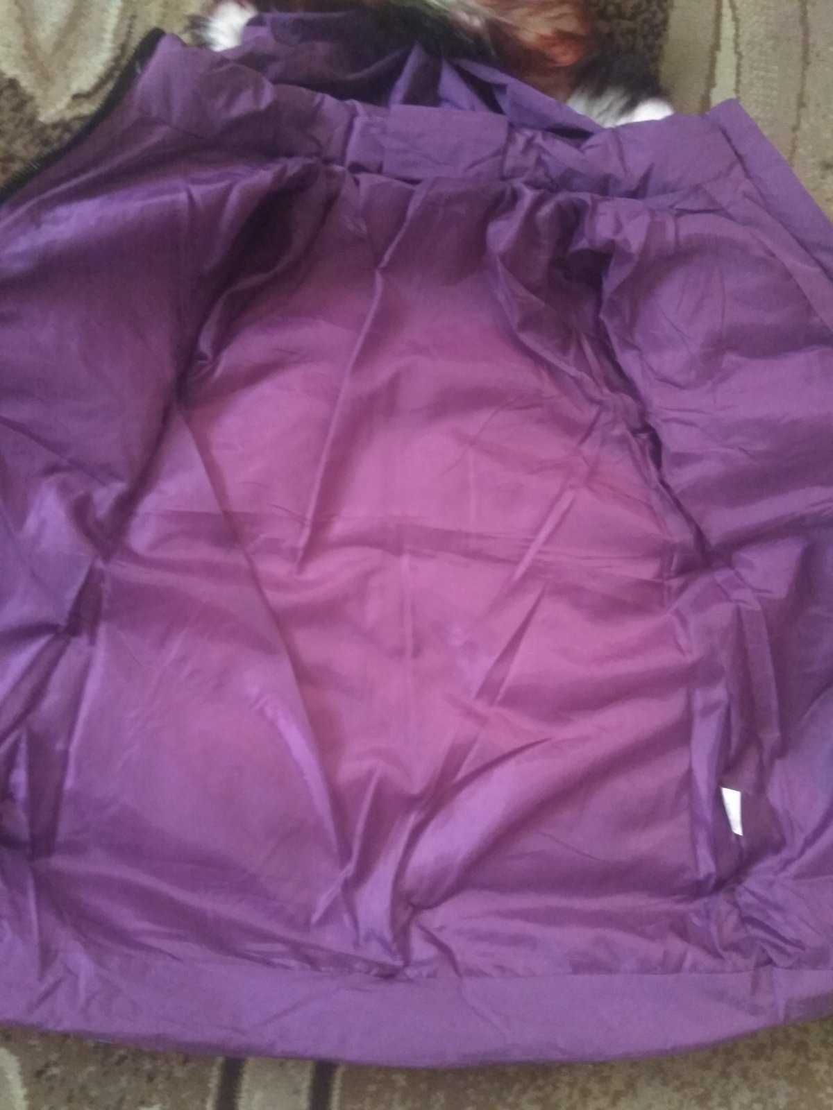 Куртка зимова для дівчинки, подовжена курточка 134 -140