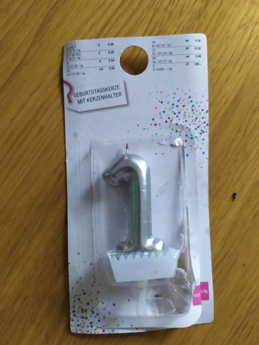 Komplet na roczek. Topper, świeczka, balonik