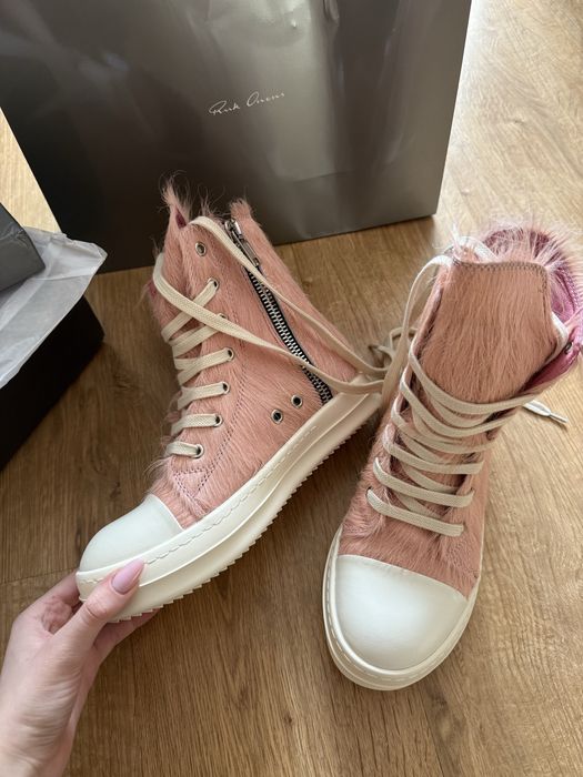 Rick owens pink fur różowe 39