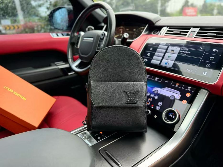 Louis Vuitton avenue сумка мужская слинг кожаная черная